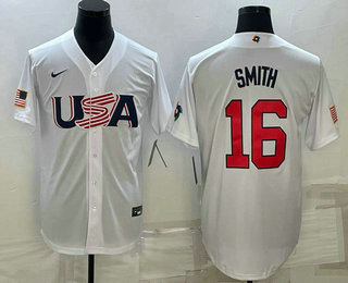 Men's USA Baseball #16 Will Smith 2023 White World Baseball Classic Stitched Jersey,We sell and wholesale Men's USA Baseball #16 Will Smith 2023 White World Baseball Classic Stitched Jersey on line form chian!
